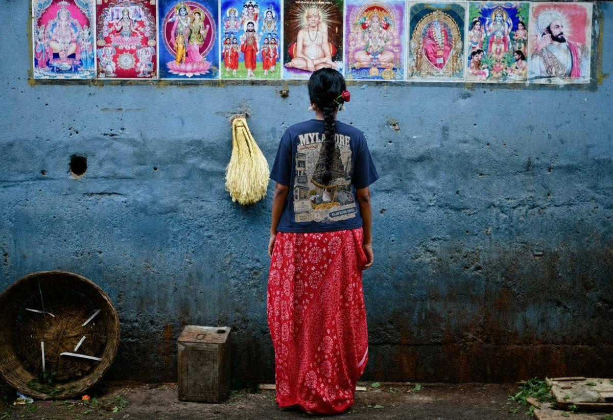 A wall in Mylapore with the neighbourhood tee
